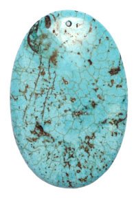 1 59x39x10mm Oval Green Turquoise Pendant