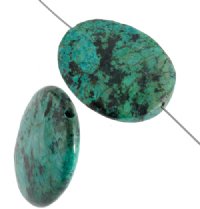 1 40x30mm African Turquoise Flat Oval Bead