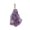 1, 20x25mm Amethyst Cluster with Imitation Rhodium Plated Bail 