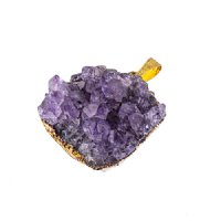 1, 20x25mm Amethyst Cluster with Gold Plated Bail 