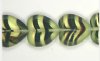 10 15mm Flat Cut Window Heart Beads Tortoise Olivine