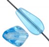 25 13x6mm Four Sided Transparent Aqua Drop Beads