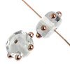 1 7x11mm Clear with Bronze Dot Lampwork Rondelle Beads