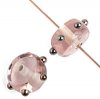 1 7x11mm Rose with Bronze Dot Lampwork Rondelles