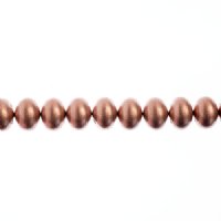 28, 6x8mm Metallic Copper Bronze Candy Oval Glass Beads