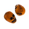 10 15mm Orange Glass Skull Beads