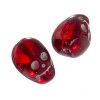 10 15mm Red Glass Skull Beads