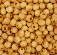 100 4mm Yellow Round Wood Beads