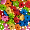 100 9x2mm Multi Mix Flower Wood Beads