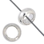 25 3x7mm Bright Silver Plated Large Hole Beads