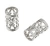 50 8x5mm Bright Silver Plated Filigrae Tube Beads (4mm Hole)