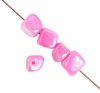16 inch strand of 6mm Dyed Fuchsia AB Shell Pebble Beads