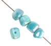 16 inch strand of 6mm Dyed Turquoise AB Shell Pebble Beads