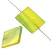 10 20x15mm Flat Rectangle Lime Dyed Shell Beads