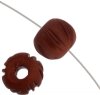 10, 9x10mm Dyed Brown Carved Worked on Bone Spacer Beads