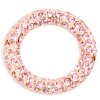 1 30mm Light Rose Rhinestone Round Bright Copper 2 Hole Connector