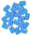 20 18mm Light Sapphire Chiclet Glass Beads