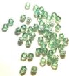 50 6mm Triangle Faceted Light Green, Silver Tipped with Coated Ends