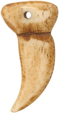 1 44x22mm Carved Antiqued Tusk / Claw Worked on Bone Pendant