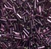 50g #3 Silver Lined Amethyst Bugle Beads