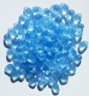 100 4x6mm Transparent Matte Light Sapphire Drop Beads