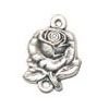 1 19x12mm Antique Silver Rose Rosary Connector