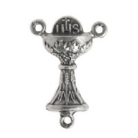 1 23x12mm Antique Silver Chalice Rosary Connector
