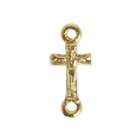 1 18x8mm Gold Cross Rosary Connector