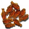 10 28x13mm Topaz & Gold Glass Fish Beads