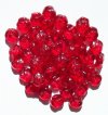50 9mm 3-Petal Transparent Red Pansy Flower Beads