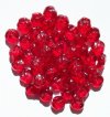 50 9mm 3-Petal Transparent Red Pansy Flower Beads
