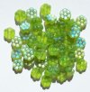 50 8mm Transparent Matte Olivine AB Flower Beads