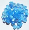50 8mm Transparent Matte Light Sapphire AB Flower Beads