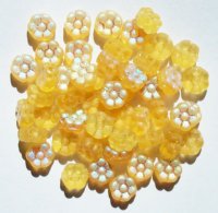 50 8mm Transparent Matte Light Topaz AB Flower Beads