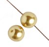 16 inch strand of 6mm Gold Round Glass Pearl Beads
