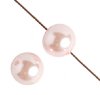 16 inch strand of 6mm Light Pink Round Glass Pearl Beads