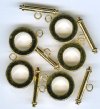 5 Sets of 15mm Gold Plated Toggles