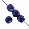 100 4mm Faceted Opaque Navy Firepolish Beads