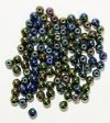 100 4mm Metallic Green AB Round Glass Beads
