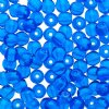 100 4mm Transparent Capri Blue Round Glass Beads