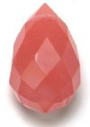 1 25x16mm Faceted Cherry Quartz Round Tear Drop