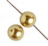 Strand of 2mm Gold Round Glass Pearl Beads