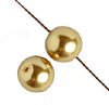 16 inch strand of 4mm Gold Round Glass Pearl Beads