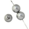 16 inch strand of 6mm Light Grey / Silver Round Glass Pearl Beads