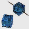 2 6mm Montana Swarovski Cubes