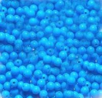 200 5mm Round Acrylic Opaque Blue Beads