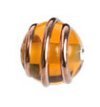 1 8mm Bronze Wrapped Topaz Lampwork Bead