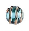 1 8mm Bronze Wrapped Light Aqua Lampwork Bead
