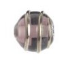 1 8mm Bronze Wrapped Black Diamond Lampwork Bead