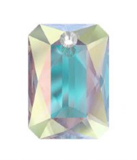 1, 16x11.5mm Crystal AB Swarovski Emerald Cut Pendant